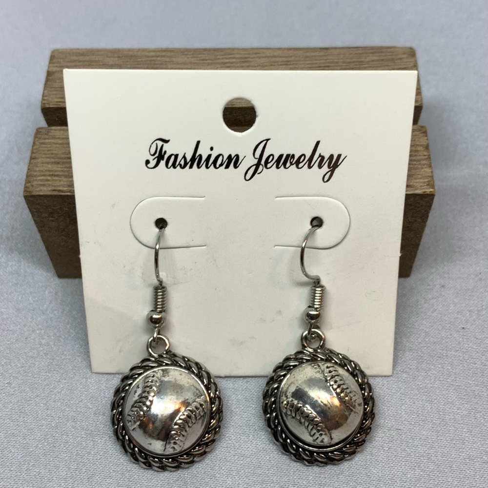 PETITE CHARM - BASEBALL or SOFTBALL - Snap Button Earrings with 2 Charms